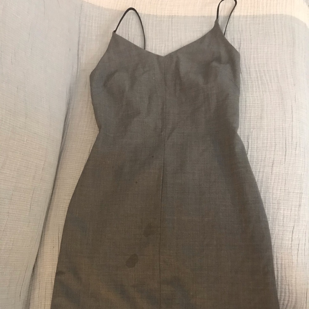 Gray open back mini dress